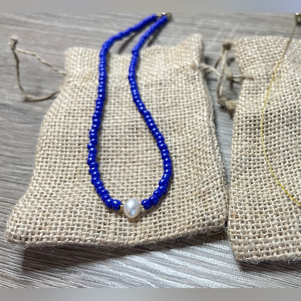 Blue & Pearl Necklace